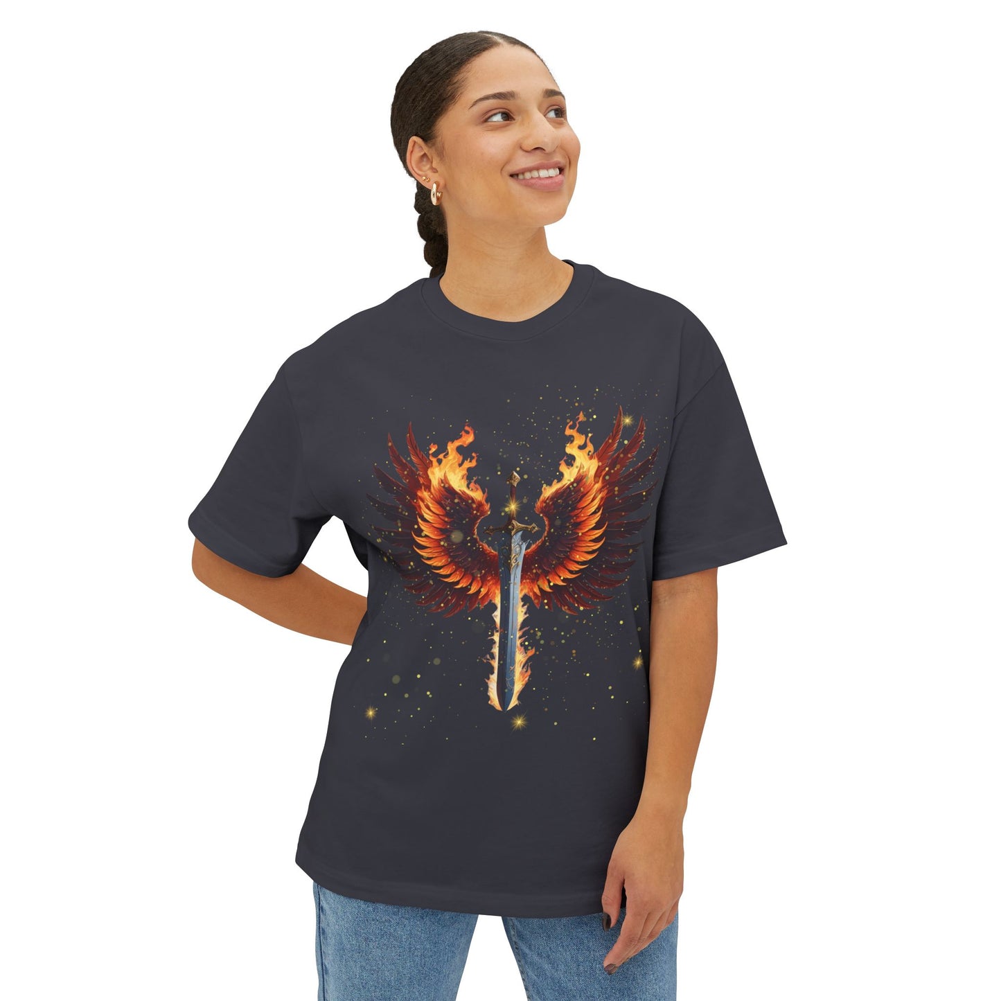 Fire Sword Unisex Boxy T- Shirt