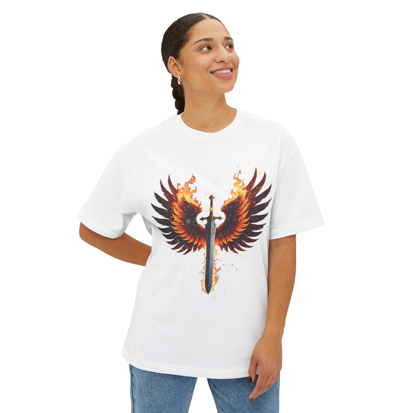 Fire Sword Unisex Boxy T- Shirt